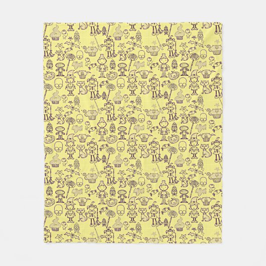 Couverture Polaire Halloween amusant violet (Devant)