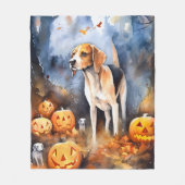 Couverture Polaire Halloween Anglais Foxhound Avec Citrouille (Devant)