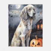 Couverture Polaire Halloween Anglais Setter Avec Scentation Citrouill (Devant)