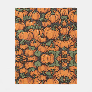 Couverture Polaire Halloween Animé Citrouille minimaliste automne aut
