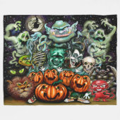 Couverture Polaire Halloween Art amusant (Devant (Horizontal))