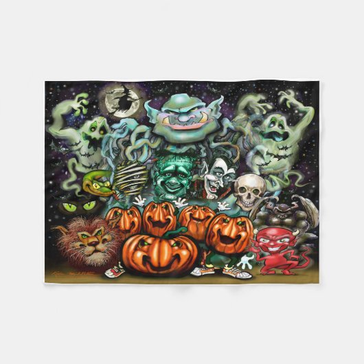 Couverture Polaire Halloween Art amusant (Devant (Horizontal))