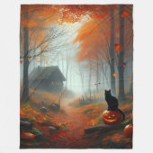 Couverture Polaire Halloween/Automne/Automne/citrouille/chat (Devant)