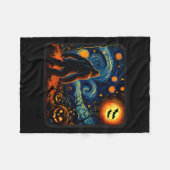 Couverture Polaire Halloween Bigfoot Starry Night Van Gogh Sasquatch (Devant (Horizontal))