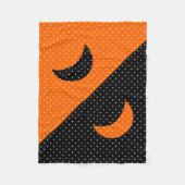 Couverture Polaire Halloween Black and Orange Polka Dots (Devant)