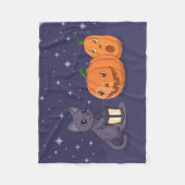 Couverture Polaire Halloween Black Cat Pumpkins Lantern Purple (Devant)