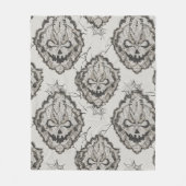 Couverture Polaire Halloween Black Lace Spiderweb Blanche & Coussin - (Devant)