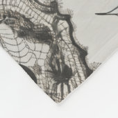 Couverture Polaire Halloween Black Lace Spiderweb Blanche & Coussin - (Coin)