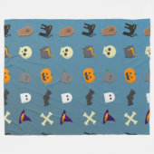 Couverture Polaire Halloween blanc mignon Motif Bluegray (Devant (Horizontal))