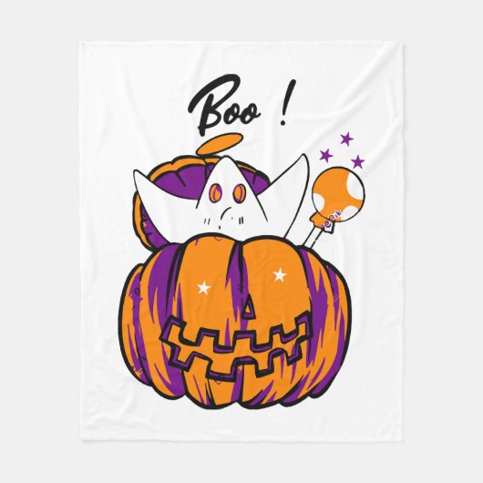 Couverture Polaire Halloween Boo (Devant)