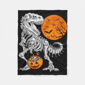 Couverture Polaire Halloween Boys Dinosaur Skeleton T rex Scanner Pum (Devant)