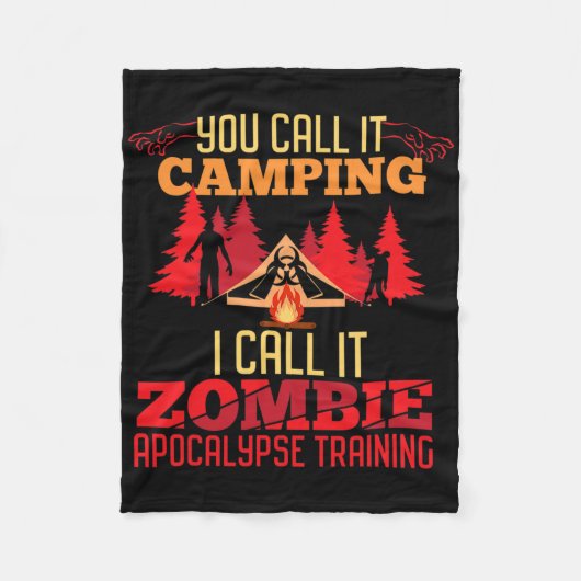Couverture Polaire Halloween Camping Zombie Apocalypse Formation Amus (Devant)