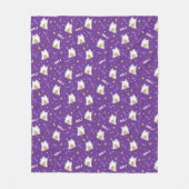 Couverture Polaire Halloween Cat Ghost Fleece Blanche (Devant)