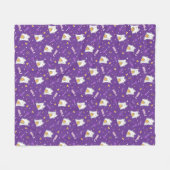 Couverture Polaire Halloween Cat Ghost Fleece Blanche (Devant (Horizontal))