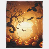 Couverture Polaire Halloween/chauve-souris/Citrouille/automne (Devant)