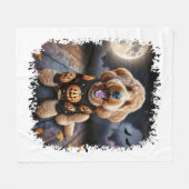 Couverture Polaire Halloween chien Goldendoodle (Devant (Horizontal))