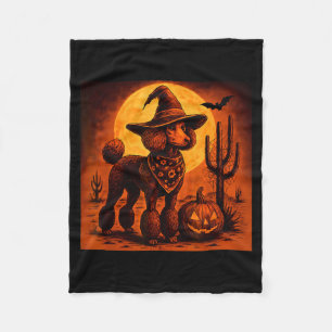 Couverture Polaire Halloween Chien Poodle Cowboy Occidental Vintage 9
