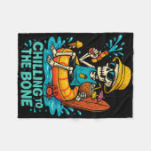 Couverture Polaire Halloween Chilling Été À L'Os Skeleton Flo (Devant (Horizontal))