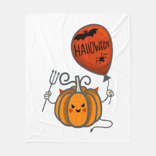 Couverture Polaire Halloween citrouille (Devant)