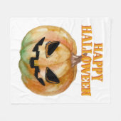 Couverture Polaire Halloween - Citrouille (Devant (Horizontal))