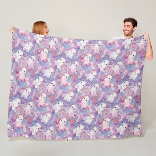 Couverture Polaire Halloween coloré Fantôme funky (En situation)