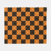 Couverture Polaire Halloween Concentré Orange et Pois noirs (Devant (Horizontal))