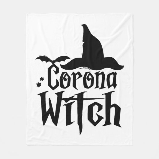 Couverture Polaire Halloween Corona Witch, Halloween drôle, (Devant)