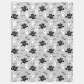 Couverture Polaire Halloween Cute Ghost, Bats, Chats et Araignées (Devant)