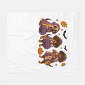 Couverture Polaire Halloween Dachshund Chien Ghost (Devant (Horizontal))