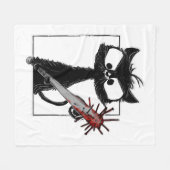 Couverture Polaire Halloween de baseball de chat noir (Devant (Horizontal))