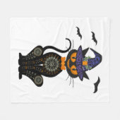 Couverture Polaire Halloween de chat noir (Devant (Horizontal))