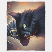Couverture Polaire Halloween de chat noir (Devant)