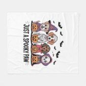 Couverture Polaire Halloween de chien juste un paw Éffrayant (Devant (Horizontal))