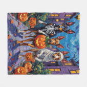 Couverture Polaire Halloween de Kelpie australienne (Devant (Horizontal))