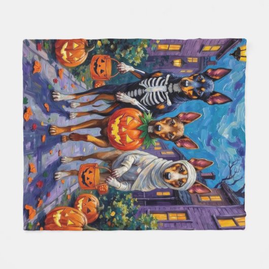 Couverture Polaire Halloween de Kelpie australienne (Devant (Horizontal))