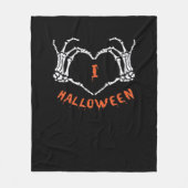 Couverture Polaire Halloween de Slogan. Geste Cardiaque En Squelette (Devant)
