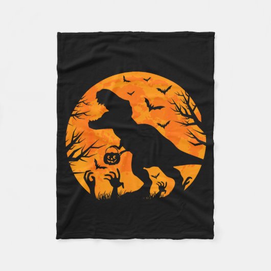 Couverture Polaire Halloween Dinosaur T Rex With Pumpkin Dinosaur Hal (Devant)