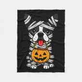 Couverture Polaire Halloween Dog Boston Terrier Mummy Costume Men Wom (Devant)