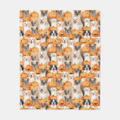 Couverture Polaire Halloween Dogs - Cute Dog Breeds with Pumpkin 2 (Devant)