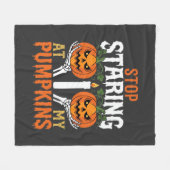 Couverture Polaire Halloween drôle arrêtez de fixer mes citrouilles (Devant (Horizontal))
