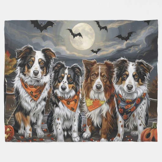 Couverture Polaire Halloween Éffrayant australien (Devant (Horizontal))