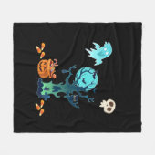 Couverture Polaire Halloween Éffrayant Déplaisant Fantômes chauves-so (Devant (Horizontal))