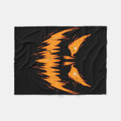 Couverture Polaire Halloween Éffrayant Jack-o'-lantern Face Citrouill (Devant (Horizontal))