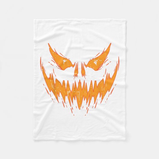 Couverture Polaire Halloween Éffrayant Jack-o'-lantern Face Citrouill (Devant)