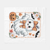 Couverture Polaire Halloween éffrayant Lace Ghost (Devant (Horizontal))