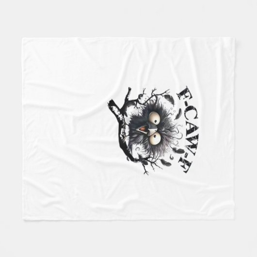 Couverture Polaire Halloween F-Caw-F Bird Cool Unique (Devant (Horizontal))