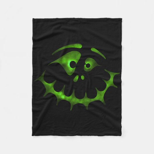 Couverture Polaire Halloween Face 5 - Vert (d010-0466a) (Devant)