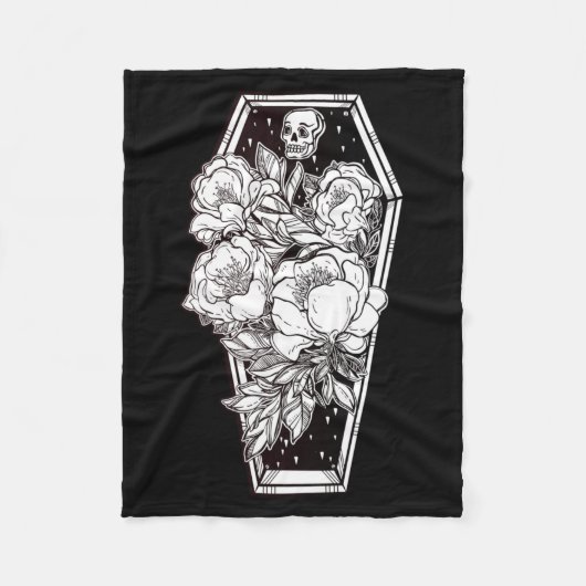 Couverture Polaire Halloween floral effrayant (Devant)