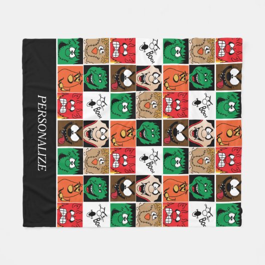 Couverture Polaire Halloween Fun Fun Visages (Devant (Horizontal))