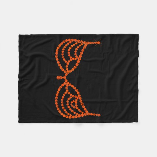 Couverture Polaire Halloween Funny Showgirl Orange Crystal Bra Lazy C (Devant (Horizontal))